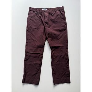 JIL SANDER Straight Leg Cropped Pant Womens Sz 40 (US 4)‎ Burgundy Made Italy